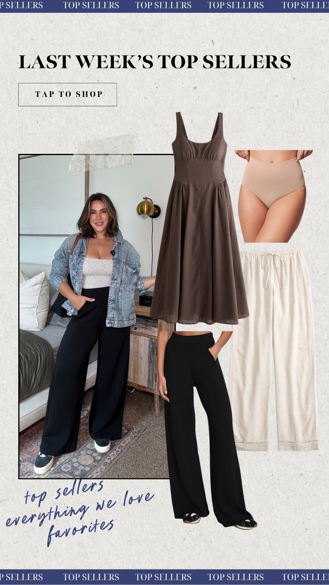 Last weeks top sellers! Abercrombie bra free midi dress, spanx undies, viral track pants (on major sale!!), and linen pants!

#LTKMidsize #LTKSeasonal #LTKootd