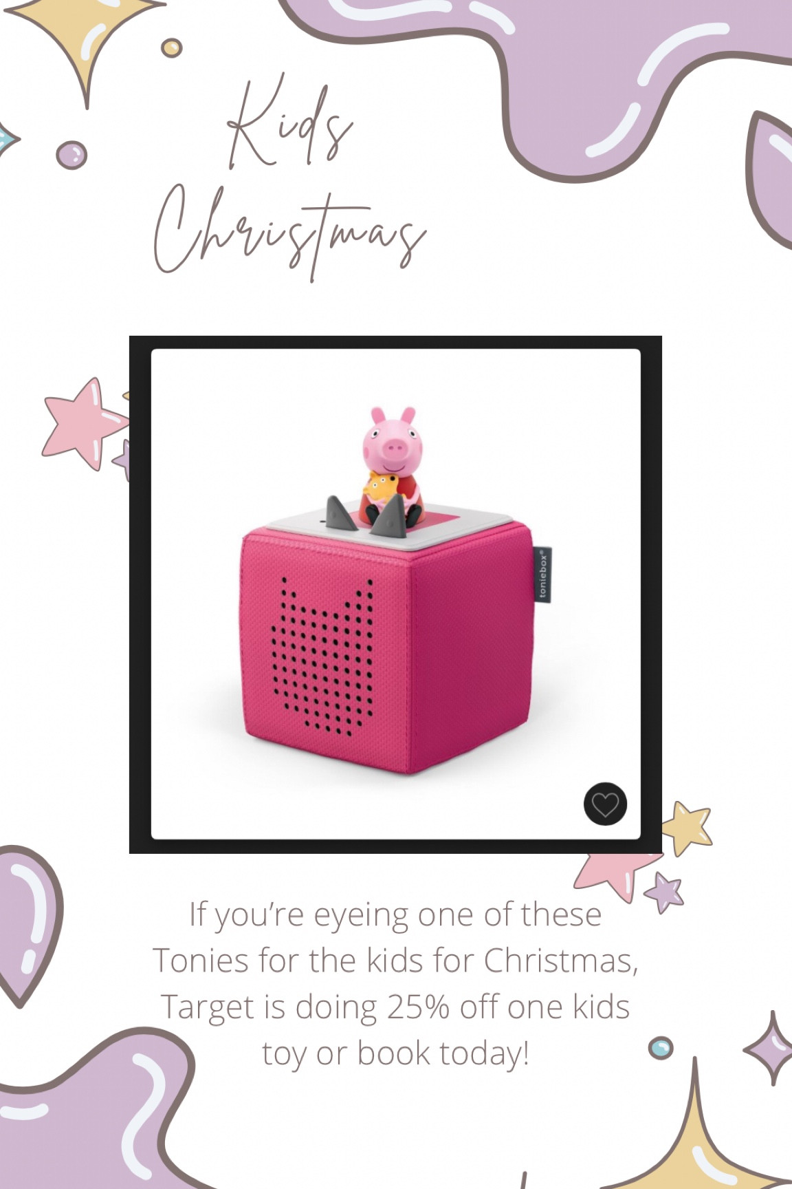 Target is doing 25% off one kids toy or book today! Grab that Tonie while it’s on sale!

#LTKHolidaySale #LTKkids #LTKGiftGuide
