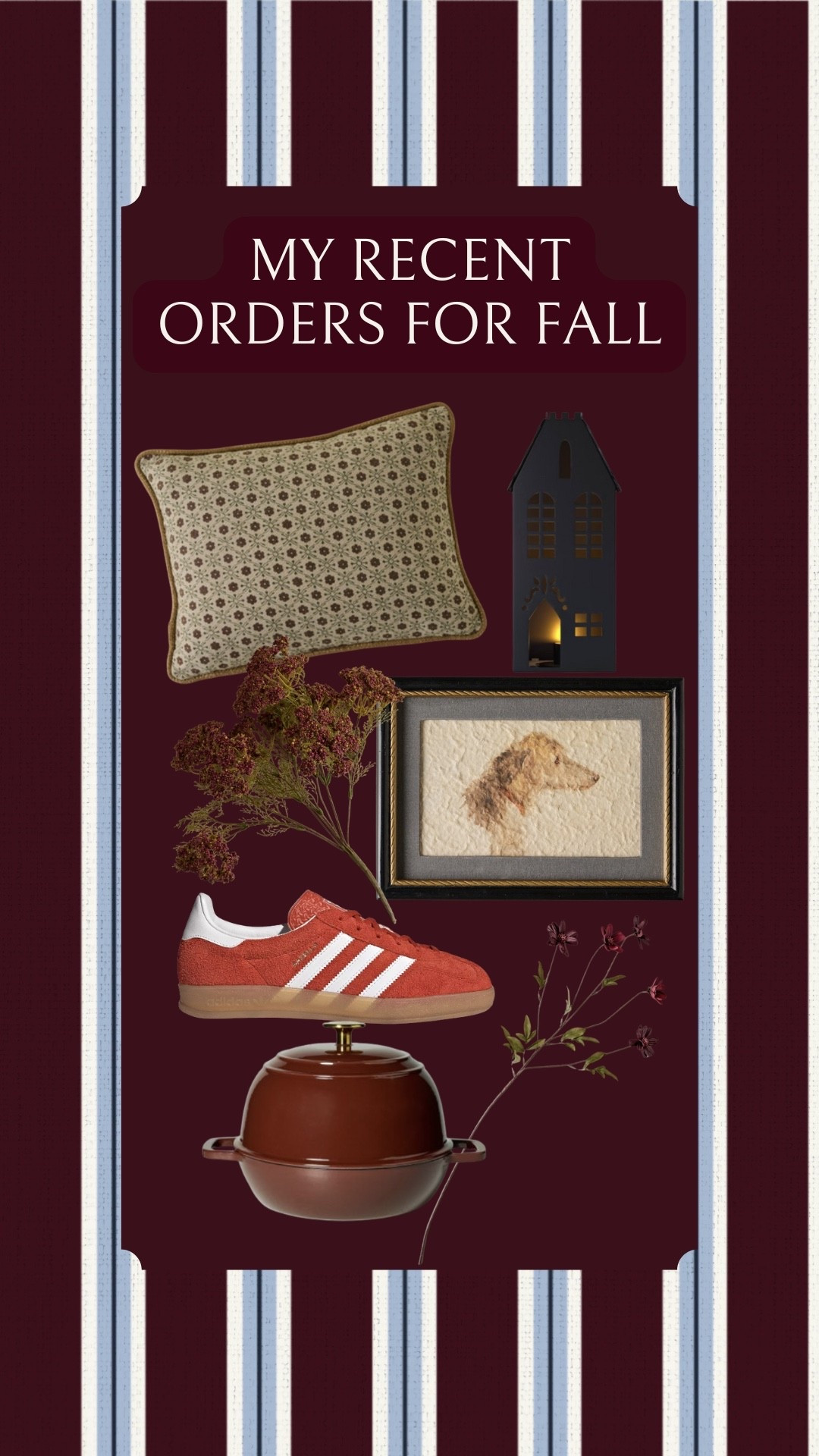 🍂 My fall shopping cart has been busy… these recent orders are giving me all the cozy, character-filled vibes! From patterned pillows and moody florals to a classic Dutch oven and the prettiest artwork, these finds feel timeless for the season. Also — had to grab the red Adidas sneakers for a fun pop of color!

Shop my exact picks here:
#LTKhome #LTKseasonal #LTKfall #LTKhomefinds #LTKstyle #cozyhomedecor #eclectichome #traditionalhome #fallhomedecor #whimsicalhome

#LTKHome #LTKStyleTip #LTKSeasonal