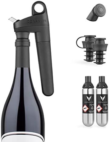 Coravin Pivot Plus Wine by the Glass System in Black - Includes 2 Argon Gas Capsules, Wine Aerator,  | Amazon (US)