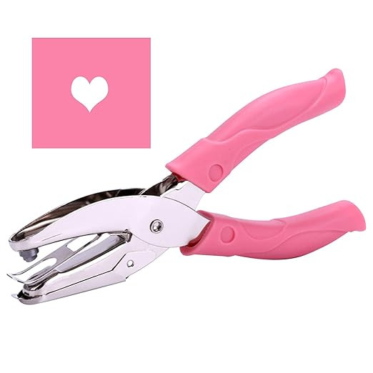 1 Pack 6.3 Inch Length 1/4 Inch Diameter of Heart Shape Hole Handheld Single Paper Hole Punch, Pu... | Amazon (US)