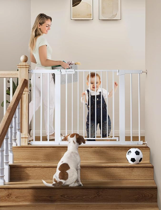 COMOMY 30" Tall Baby Gate for Stairs Doorways, Fits Openings 29.5" to 46" Wide, Auto Close Extra ... | Amazon (US)