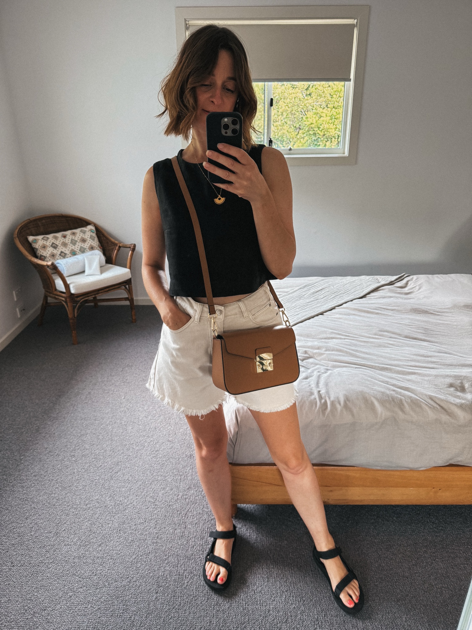 Linen cropped top - Assembly Label bought preloved. Wearing usual size 8
Shorts - Dissh bought  preloved. Wearing usual size 8
Tevas - tts 
Bag - Republic of Florence Margot  

#LTKFashionMonth #LTKsummer #LTKaustralia