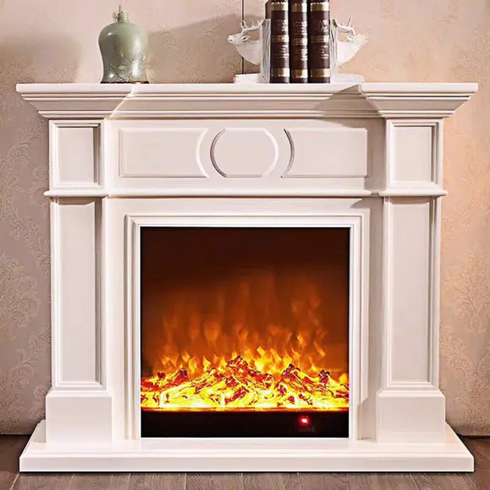 Electric Fireplace 39.37Inch (Simulated Flame)(Decorative Fireplace) French Light Luxury Style, S... | Amazon (US)