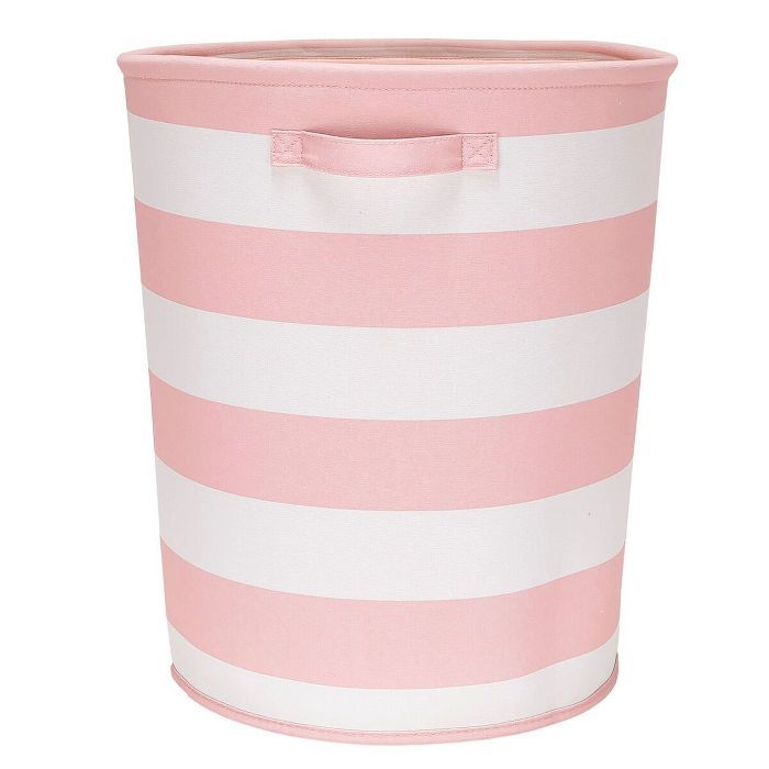 Round Striped Fabric Floor Toy Storage Bin Pink - Pillowfort™ | Target