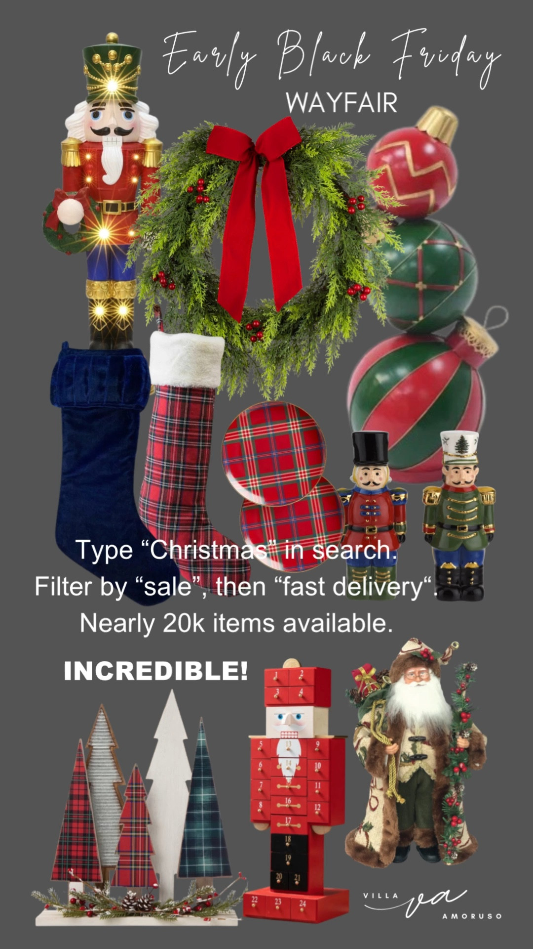 OBSESSED with this classic Christmas look! ❤️💚 

Wayfair's Early Black Friday sale has incredible deals on gorgeous holiday decor like these giant nutcrackers and festive wreaths.

Tap to shop the look, and follow the steps in the video to find thousands of other on-sale, fast-shipping Christmas items! Don't wait—these items are going fast! 

#Wayfair #EarlyBlackFriday #ChristmasDecor #HolidayDeals

#LTKSeasonal #LTKHoliday #LTKSaleAlert