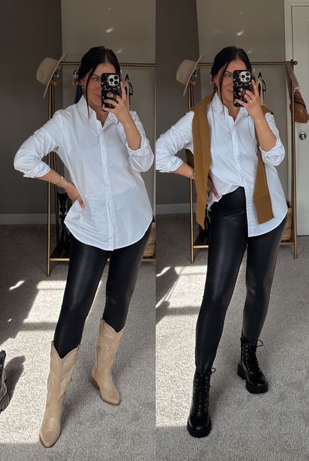 how to style faux leather leggings for 2023! M in everything, boots tts

#falloutfits #westernboots #walmart


#LTKshoecrush #LTKSeasonal #LTKfindsunder50
