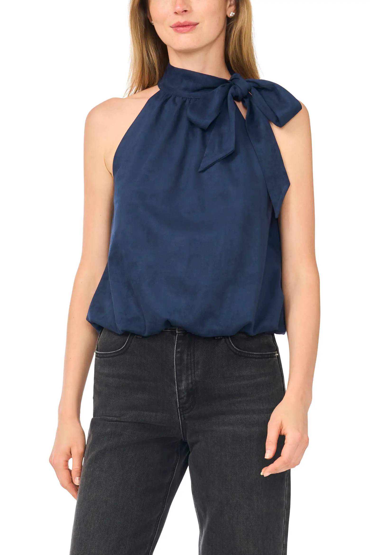 Halogen® Faux Suede Halter Bubble Top (Women) | Nordstromrack | Nordstrom Rack