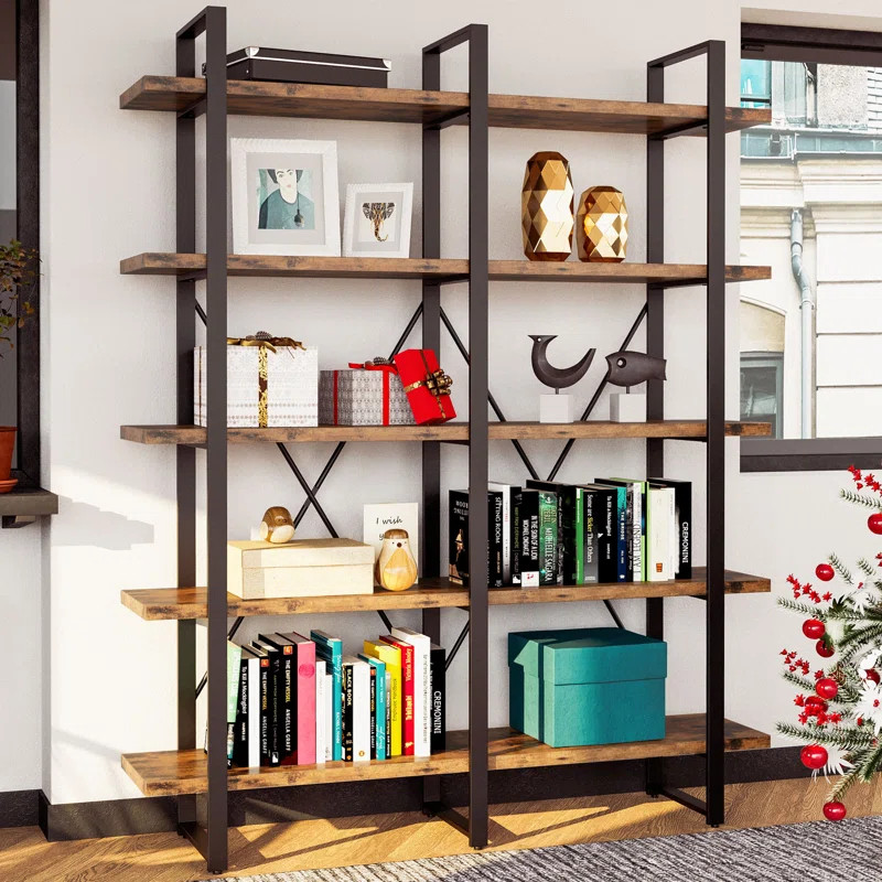 Wynot 70'' H x 53.1'' W Steel Etagere Bookcase | Wayfair North America