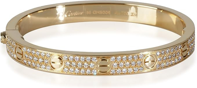 Amazon.com: Cartier, Pre-Loved Love Bracelet, Yellow Gold, Diamond, 16 cm : Clothing, Shoes & Jew... | Amazon (US)