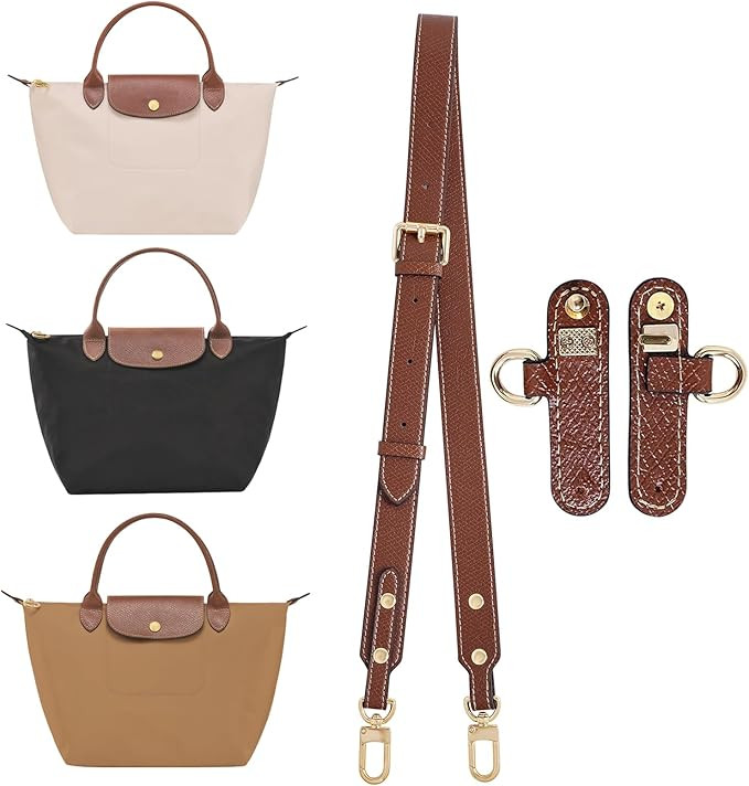 Upgraded Leather Shoulder Strap for Longchamp Le Pliage S/M/L Bag Strap Kit Handbags Crossbody Ad... | Amazon (US)