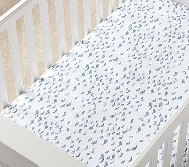 Organic Watercolor Whale Fitted Crib Sheet | Pottery Barn Kids