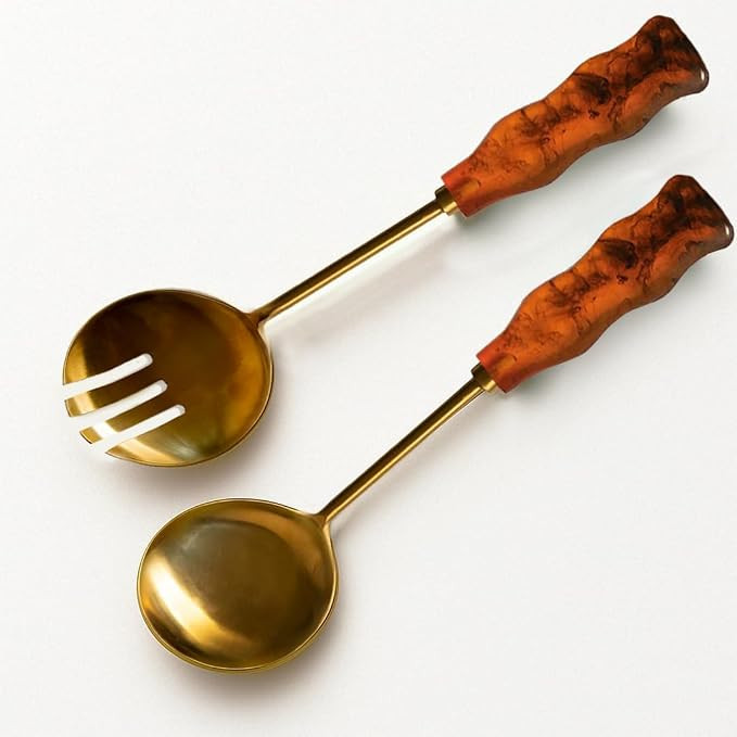 Folkulture Resin Metal Salad Servers, Salad Hands, Fall Decor - (12 X 3") | Amazon (US)