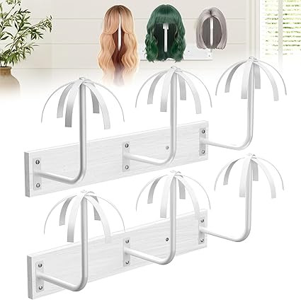 Wig Holder for Multiple Wigs,Sturdy Hanging Wig Storage Organizer, Wall Mounted Wig Hanger Rack, ... | Amazon (US)