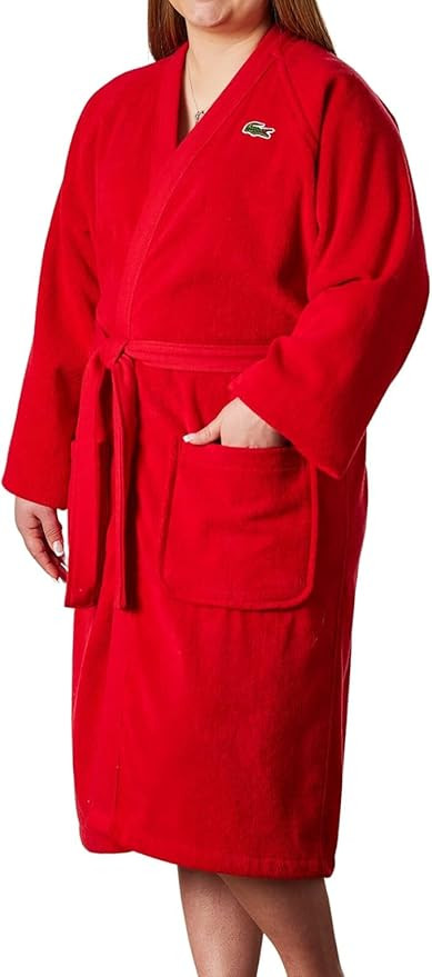 Lacoste Classic Pique Bath Robe, 100% Soft Cotton Terry, Unisex Adult Bathrobe, Absorbent & Quick... | Amazon (US)