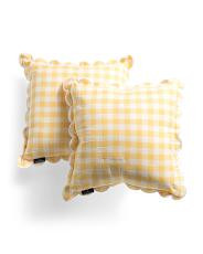 2pk 18x18 Indoor And Outdoor Gingham Scalloped Pillows | TJ Maxx