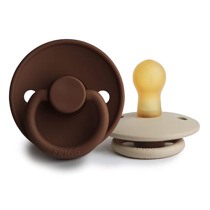 FRIGG Natural Rubber Baby Pacifier | Made in Denmark | BPA-Free (Milk Chocolate/Sandstone, 0-6 Mo... | Amazon (US)