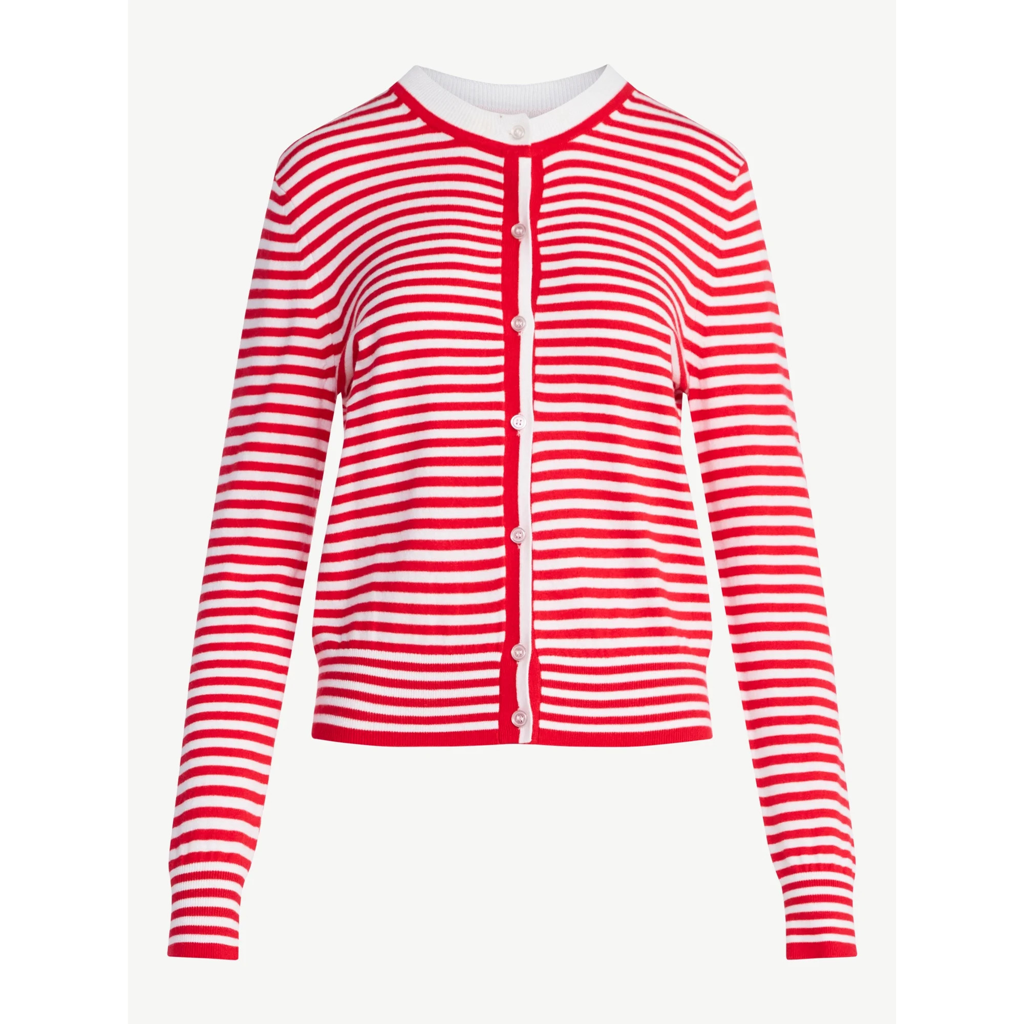 Free Assembly Women's Cozy Yarn Classic Striped Cardigan Sweater, Lightweight, Sizes XS-XXL | Walmart (US)