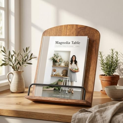 Beautiful Cookbook Stand for Your Kitchen Counter - Solid Wood Stand Easily Keeps Cook or Recipe Books Open for Convenient Cooking - Perfectly Fits Your iPad/Tablet and Enhances Any Kitchen Decor | Amazon (US)
