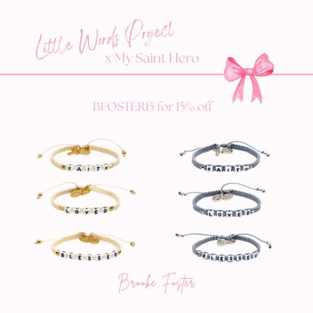 Little Words Project + My Saint Hero Collection! These bracelets are so cute, but the meaning is even more beautiful 🤍#littlewordsproject #mysainthero #jewlery 