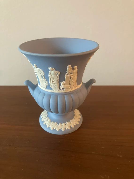 Wedgewood Cream on Blue Jasperware Classical Mini Urn Bud Vase | Etsy | Etsy (US)