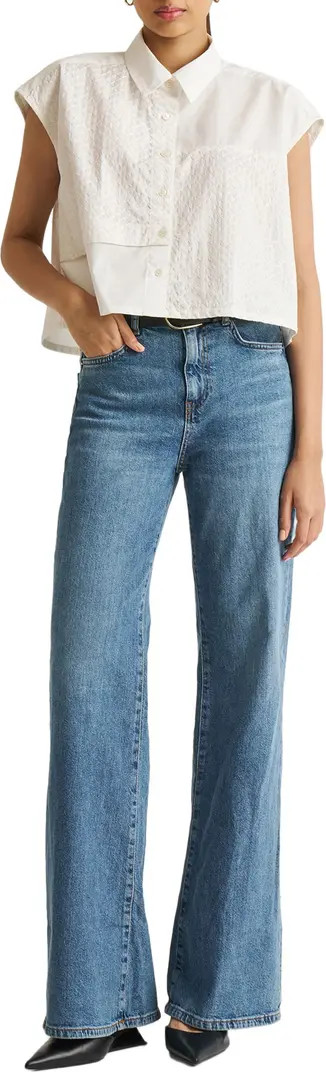 Reistor Embroidered Panel Crop Top | Nordstrom | Nordstrom