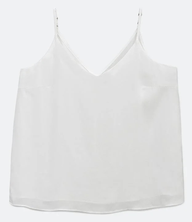 Blusa Regata Básica em Crepe Curve & Plus Size Branco | Renner (BR)