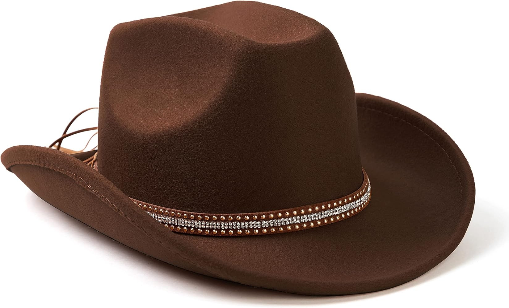 Lisianthus Men & Women's Felt Wide Brim Western Cowboy Outdoor Fedora Hats with Belt | Amazon (US)