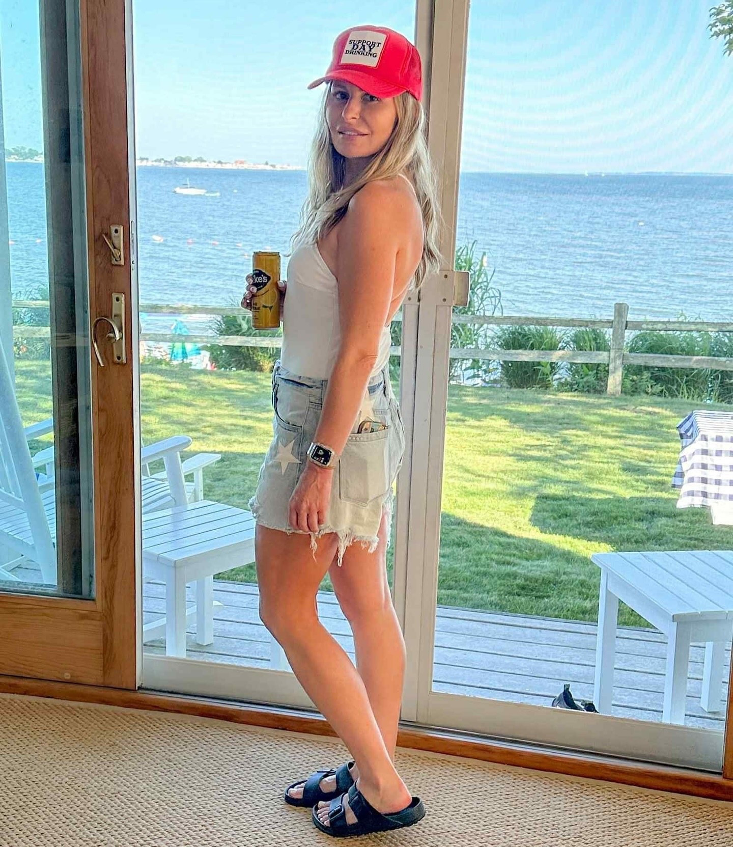 Let the sparks fly 🎇

Outfit details --> https://liketk.it/5id9c
Hat: @thatfridayfeeling.co 
Swimsuit: @amazon
Shorts: @blanknycjeans 
Sandals: @birkenstock 

#starsandstripes #redwhiteblue #julyfourth #firecrackers 
#WestbrookCT #Connecticut #CTsummer #ShorelineCT #July4thOutfit #mikeshardlemonade