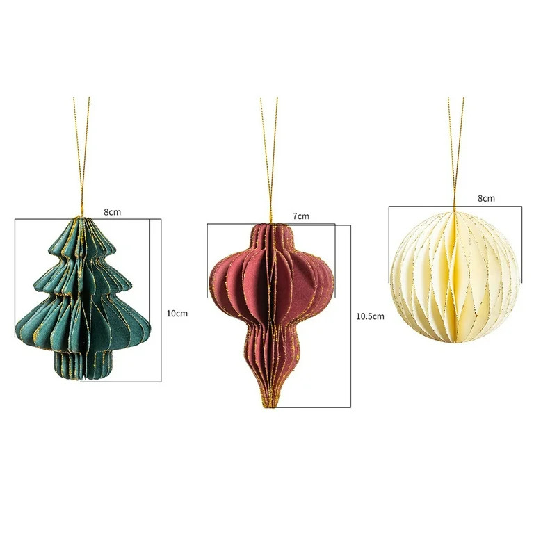 Vicbovo Hanging Honeycomb Paper Ornaments Christmas Tree Decorations Tissue Paper Party Christmas | Walmart (US)