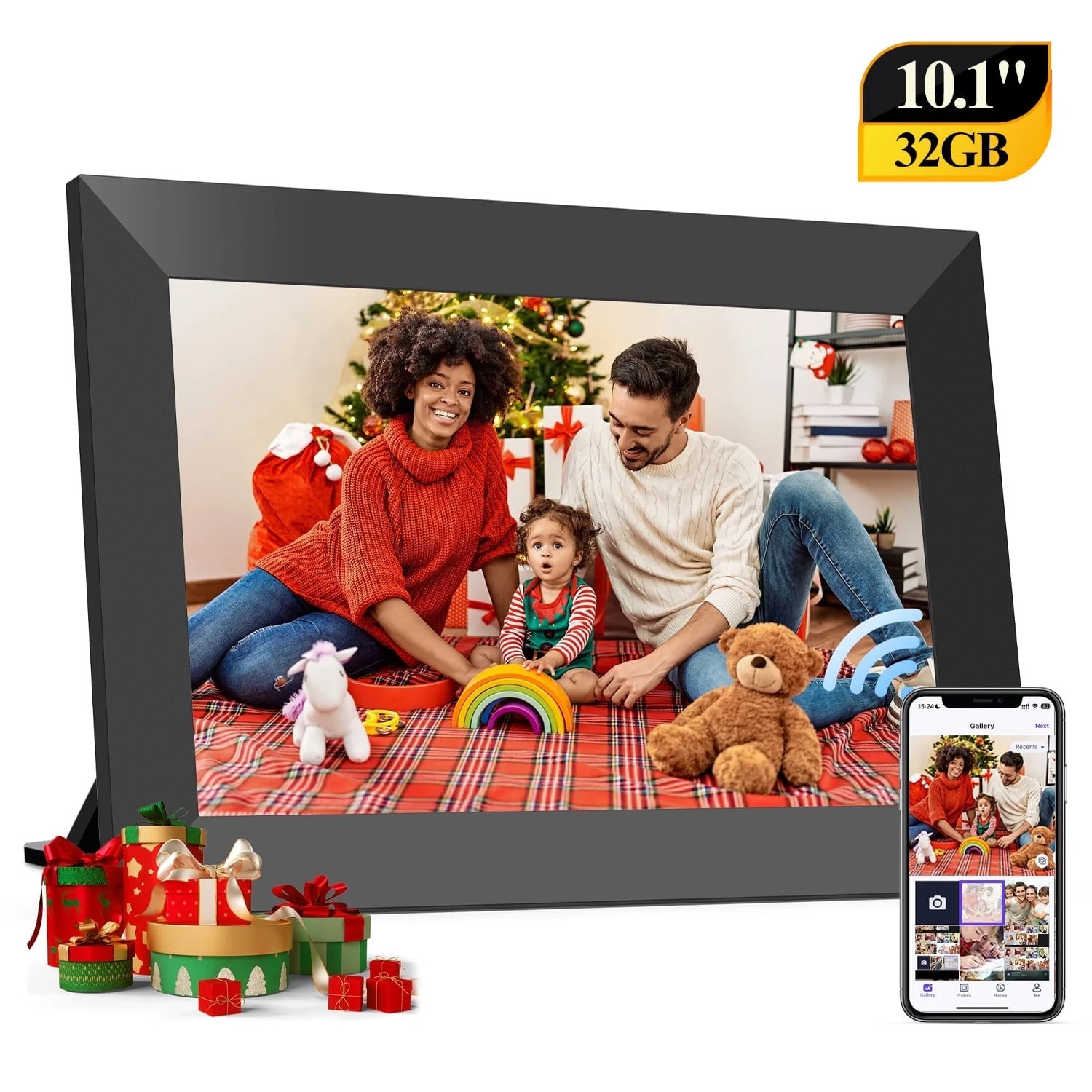 Qunler WiFi Digital Picture Frame, 10.1 inch IPS Touch Screen Smart Cloud Photo Android Uhale wit... | Walmart (US)