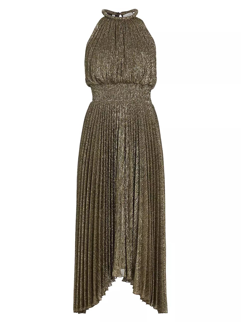 Renzo II Metallic Pleated Midi-Dress | Saks Fifth Avenue