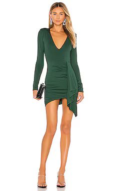 superdown Martyna Deep V Dress in Emerald from Revolve.com | Revolve Clothing (Global)