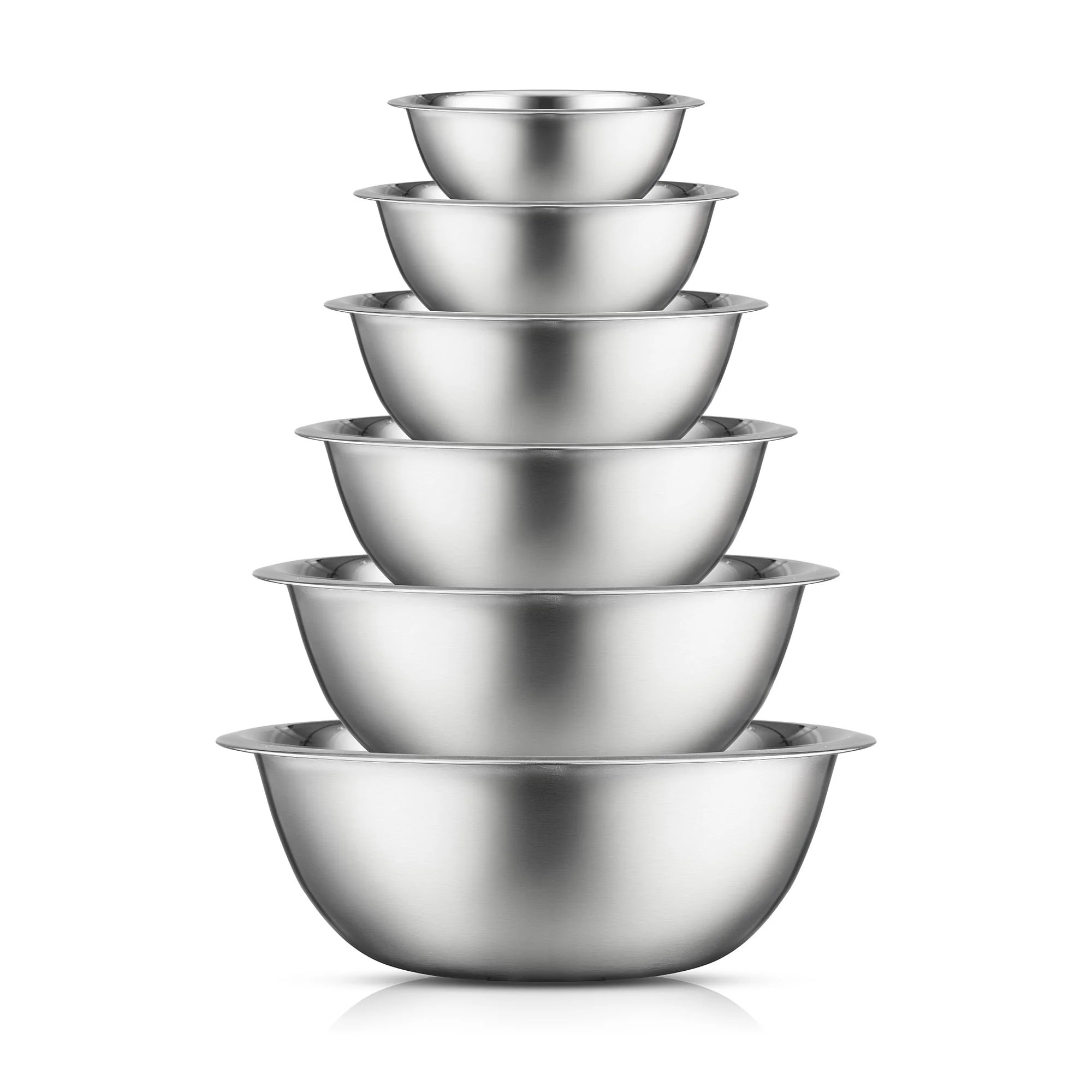 Brightware Stainless Steel Mixing Bowl Set of 6 – Silver | Walmart (US)