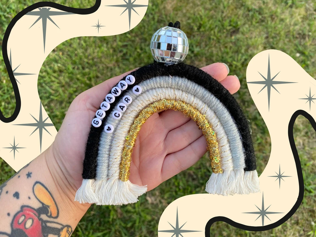 Getaway Car Macrame Rainbow - Etsy | Etsy (US)