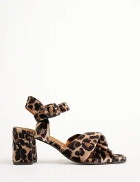 Infinity Leopard Velvet Sandal - Brown | Penelope Chilvers