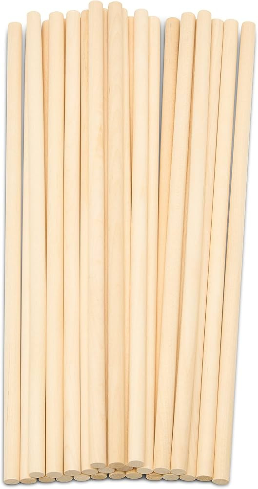 Dowel Rods Wood Sticks Wooden Dowel Rods - 3/8 x 12 Inch Unfinished Hardwood Sticks - for Crafts ... | Amazon (US)