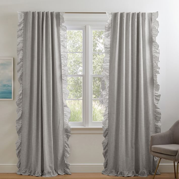 Emily & Meritt Ruffle Blackout Curtain | Pottery Barn Teen