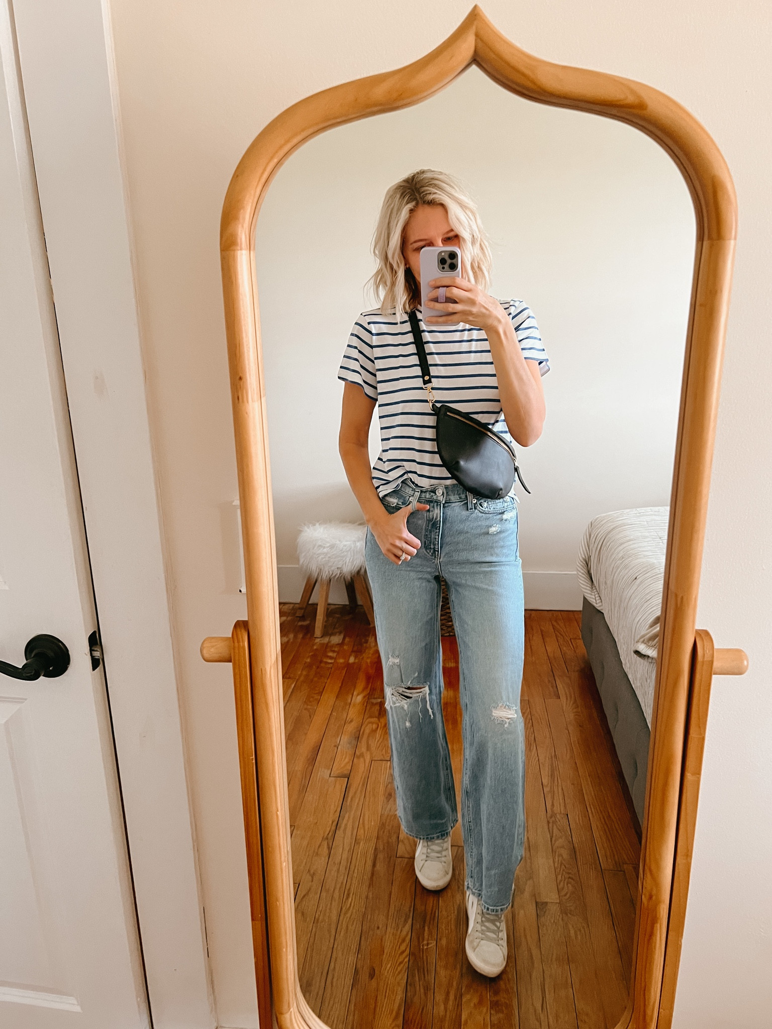 Easy casual outfit, jeans and tee are tts. 

#LTKfit #LTKitbag #LTKFind