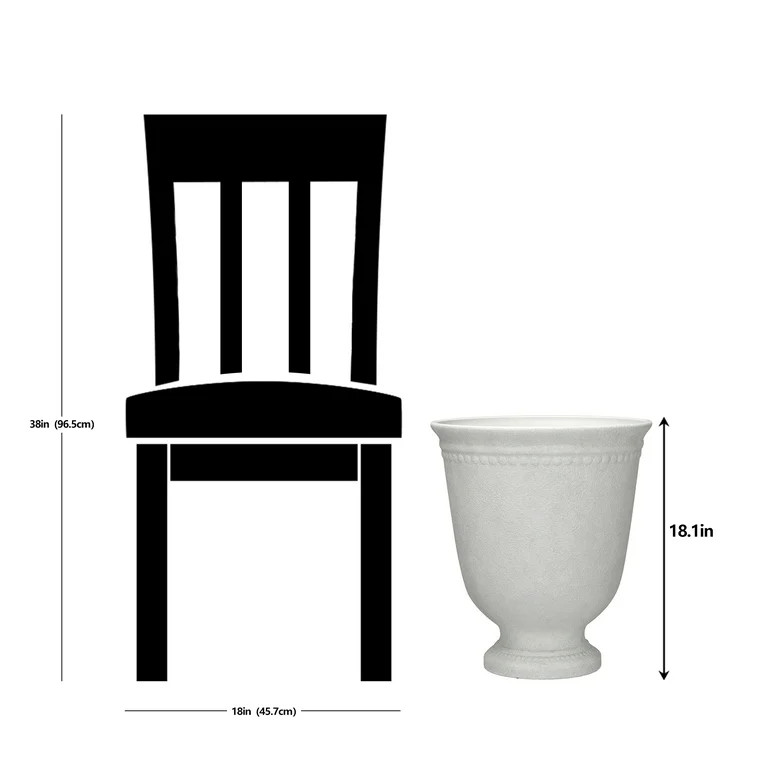 My Texas House 16 x 18.1 Inch Asti Urn White Recycled Resin Planter | Walmart (US)