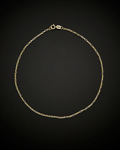 14K Italian Gold Figaro Forzatina Link Anklet | Rue La La