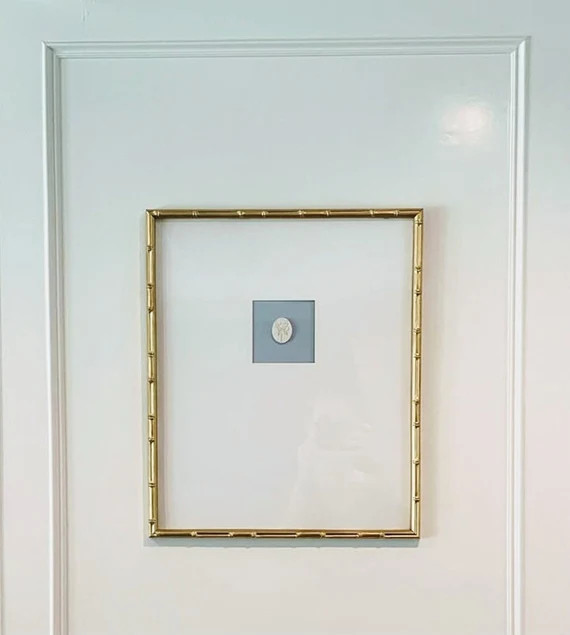 20x24 Bamboo Framed Handmade Embossed Intaglio In French Blue | Etsy (US)