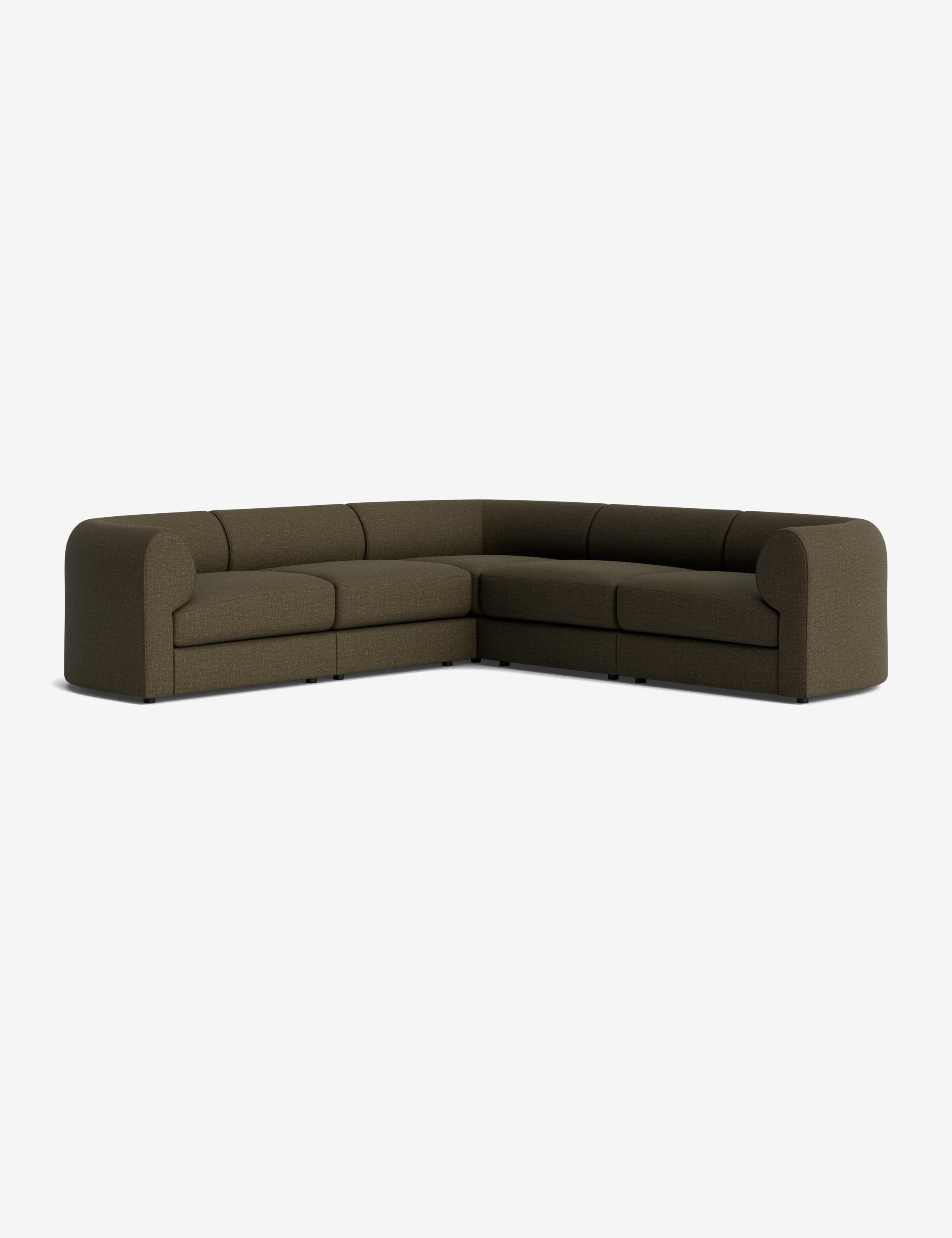 Sergio Modular Corner Sectional Sofa, Olive Performance Linen | Lulu and Georgia 