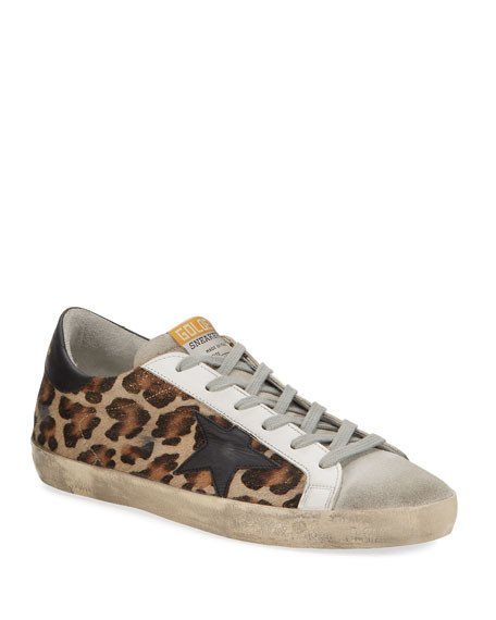 Golden Goose Superstar Leopard Calf Hair Sneakers | Neiman Marcus