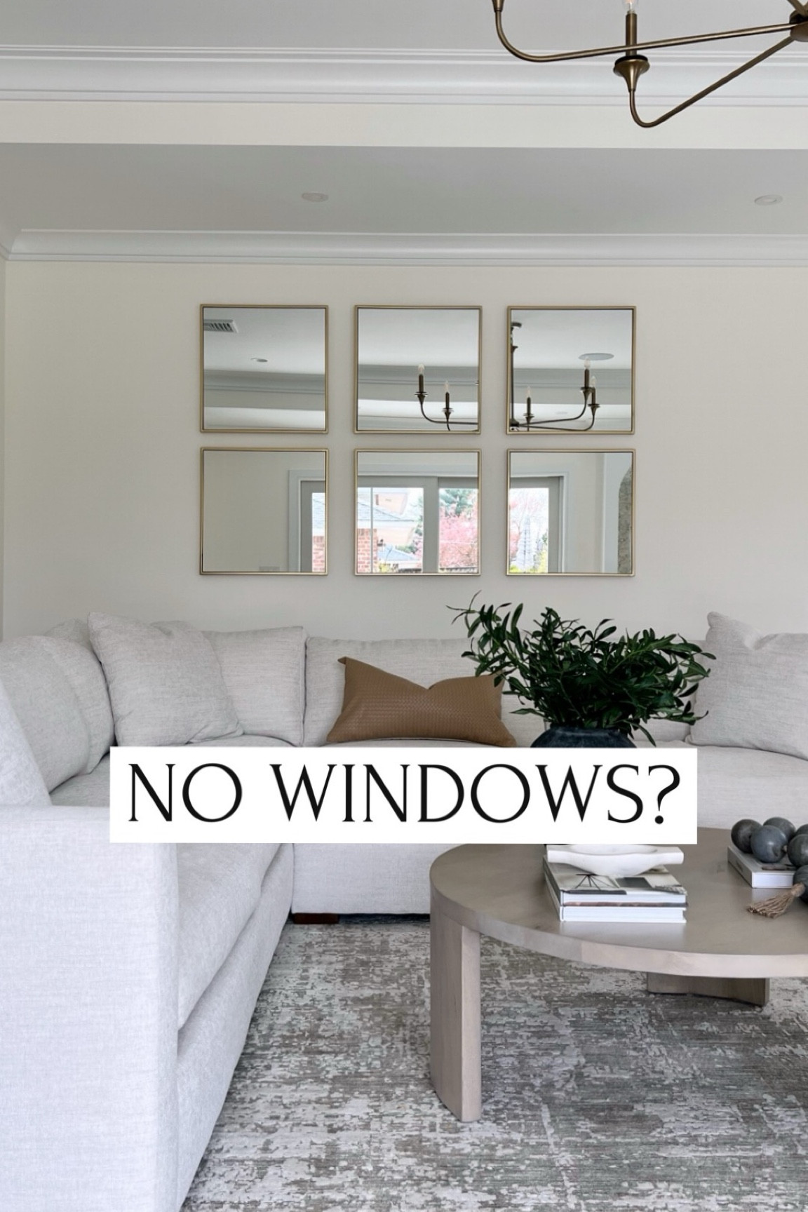 No windows? No problem! Add a mirror collage to reflect light and mimic windows. 
.
.
.


#LTKVideo #LTKHome #LTKStyleTip