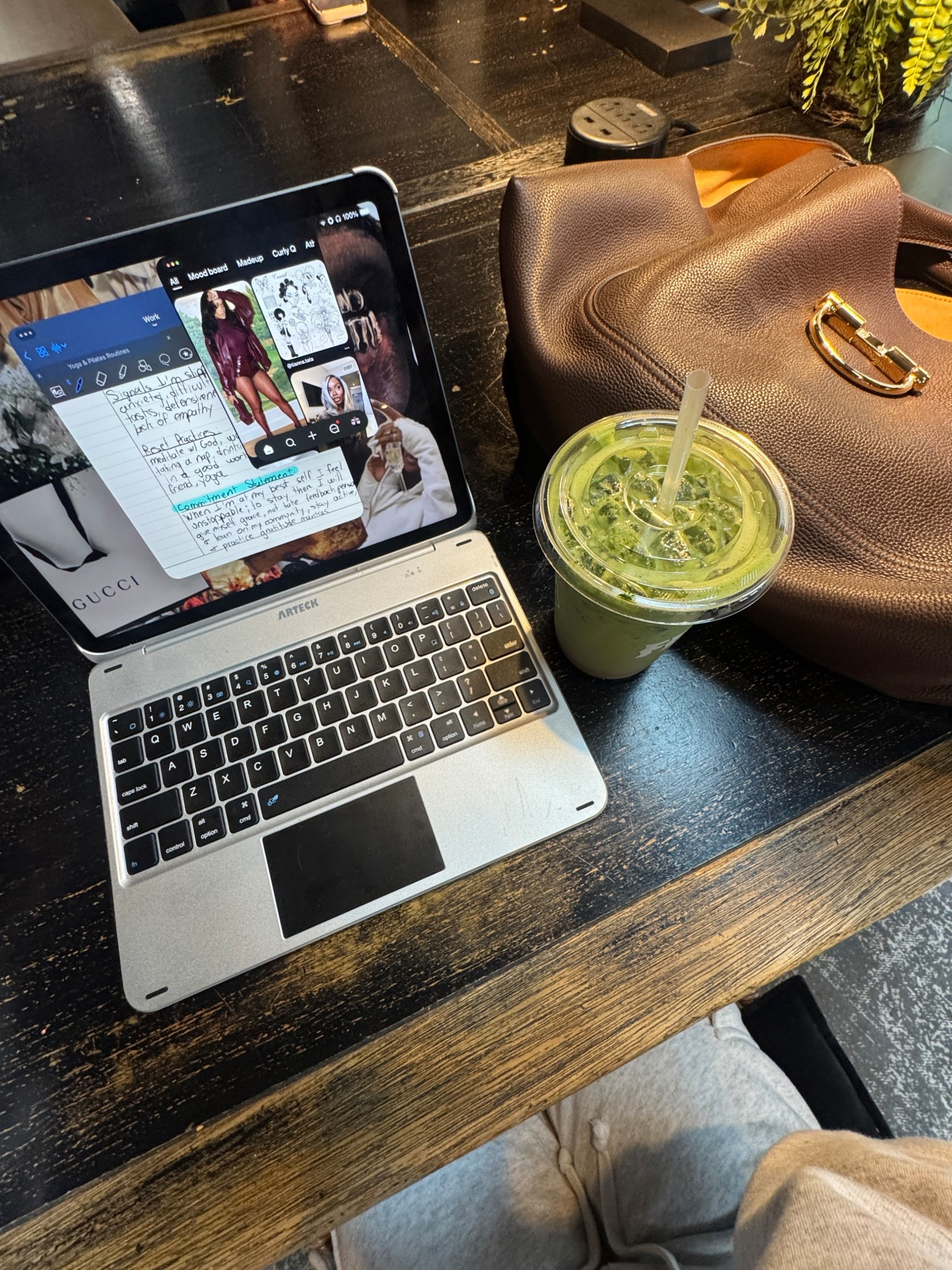 I love getting work done at a coffee shop! I found this super cool folio case that doubles as a Bluetooth keyboard for my IPad Air that basically turns it into a laptop I love it! 

#LTKWorkwear #LTKFindsUnder100