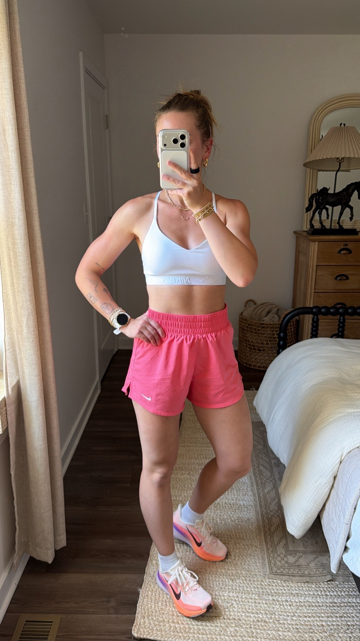 6/4/26 Nike Workout Outfit of the Day

Today’s lifting outfit 🤍 wearing a matching Nike sports bra and shorts with my Nike Pegasus sneakers, Garmin, and my favorite Aritzia socks. Simple, comfortable pieces that are easy to train in and perfect for strength days. Everything is linked here ✨

#LTKootd #LTKActive #LTKfitnessgoals