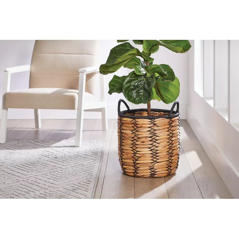 Better Homes & Gardens 12 Inch Claren Woven Water Hyacinth Basket Planter | Walmart (US)
