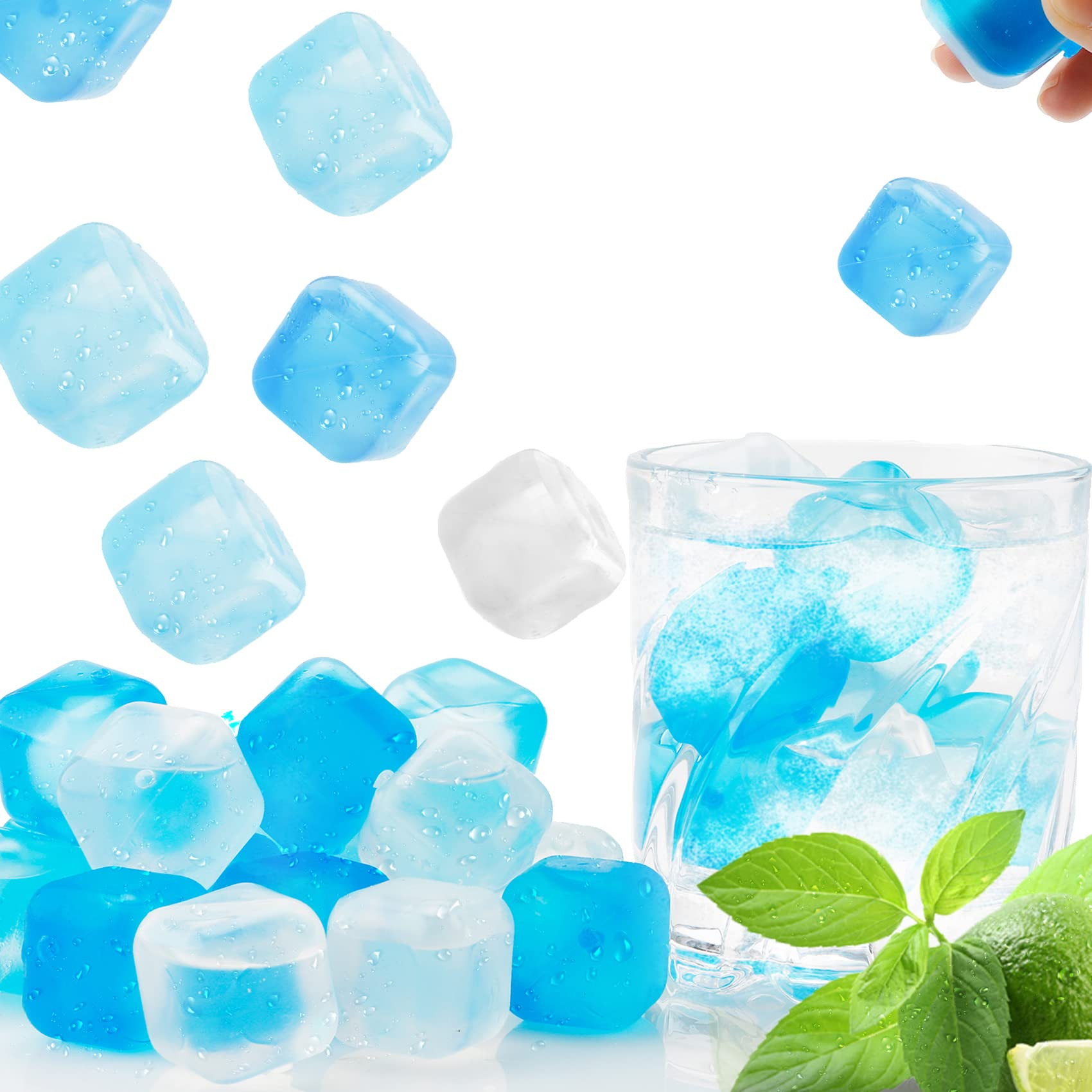 Reusable Ice Cube for Drinks, Square Plastic Ice Cubes 20 Pack, Freeze Drinks Without Diluting, E... | Amazon (US)