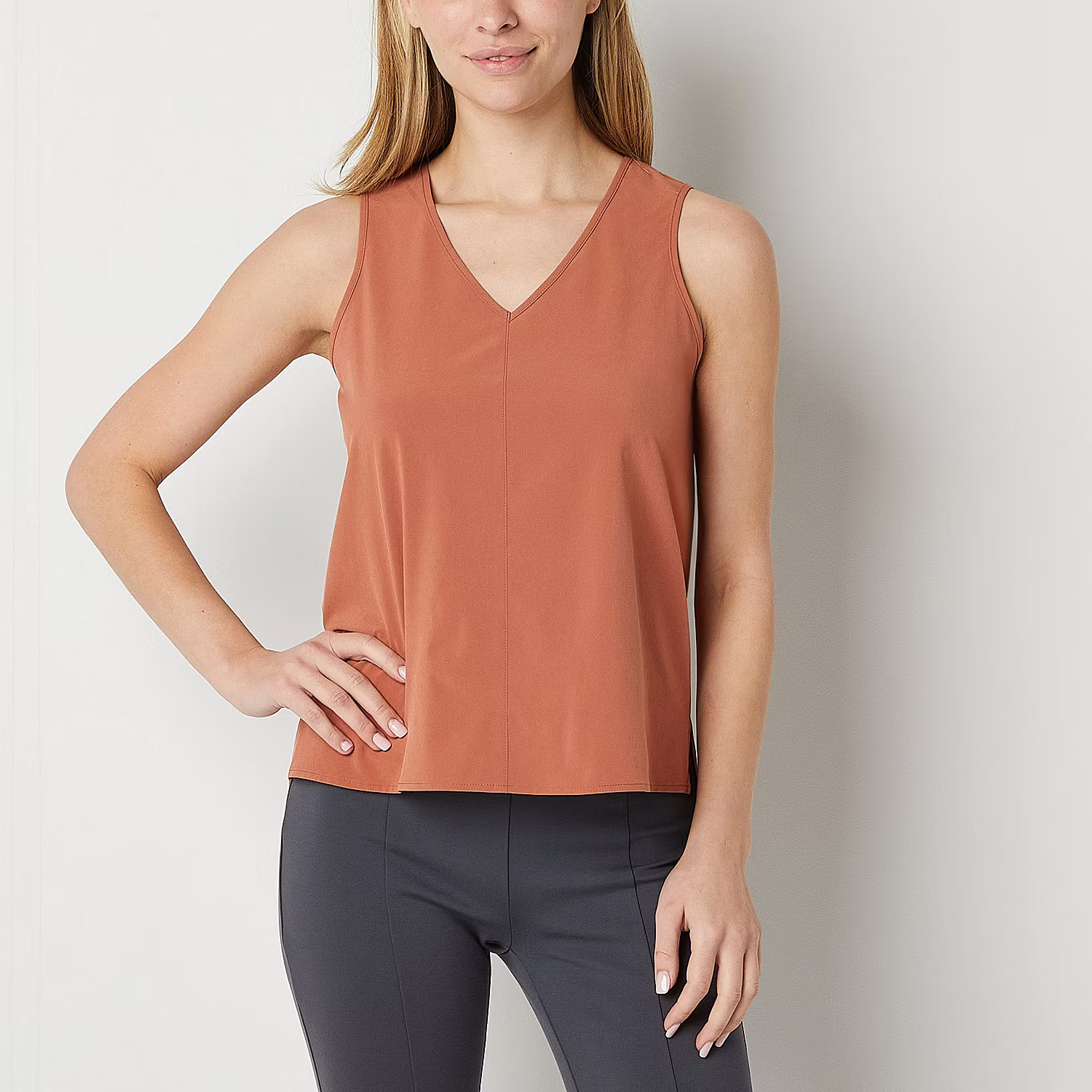 Stylus Womens V Neck Sleeveless Tank Top | JCPenney